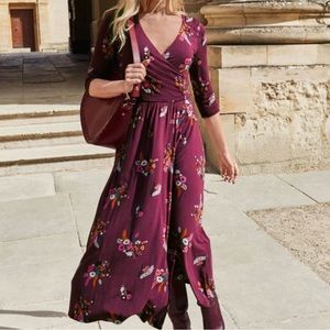 Boden Francesca Country Posy Ruby Ring Floral Faux Wrap Maxi Dress